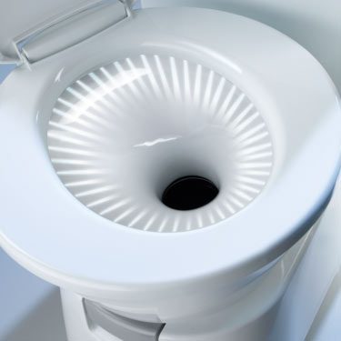 rv toilet with a high power flush