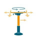 Motor home adjustable Table pedestal rotation